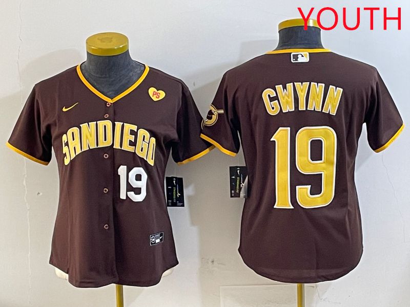 Youth San Diego Padres #19 Gwynn Brown Game 2025 Nike MLB Jersey style 5
